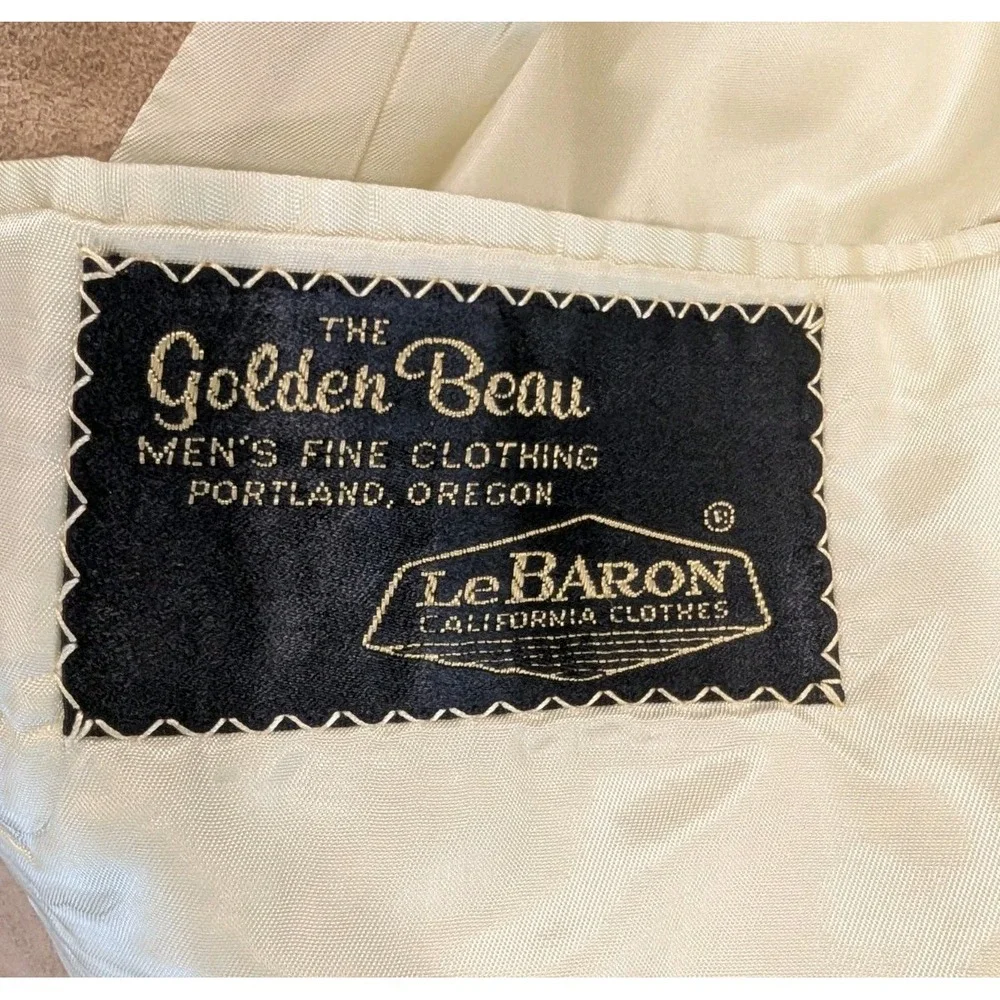 Vtg 70s LeBaron UltraSuede Sport Coat Blazer 40 ACWA Union Made Golden Beau